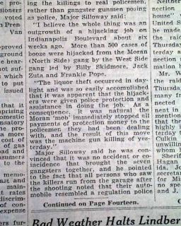 St Valentine's Day Massacre 1929 Gangster Newspaper  