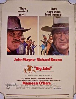 Big Jake '71 30x40 John Wayne Sons Patrick Ethan Autographed by Director  