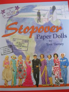 New Stopover Airline Hostess Pilot Tom Tierney Paper Dolls w World Costumes  