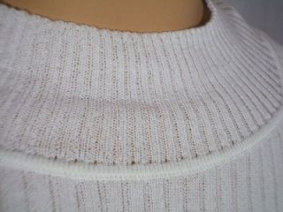 NWT ST JOHN Knits Bright White Rib Knit Sweater Top Shell Shirt sz XL 395  