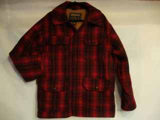 NEW Lg Woolrich John Rich Bros Hunting Check Jacket red black Barneys NY  