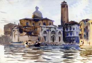 VENICE CANAL Italy OLD Watercolor English American School John Singer Sargent  