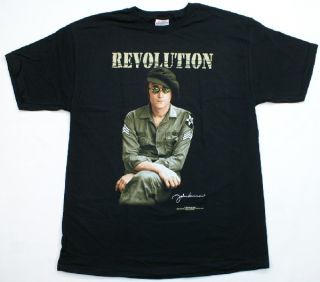 John Lennon Revolution Imagine The Beatles T Shirt Black Rock Roll Music  