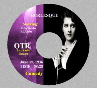 Ruby Keeler Old Time Radio Shows RARE Vintage OTR 1 CDs 1936 Burlesque Al Jolson  