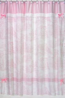 JoJo Designs Pink Toile Chenille Gingham Shower Curtain  