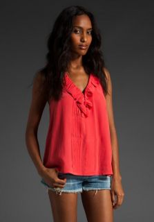 JOIE Silk Tasha Blouse Top Shirt MED 178 Hibiscus Coral Orange NWT Sold Out  