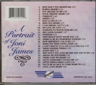 Joni James CD A Portrait of New SEALED 27 Tracks  