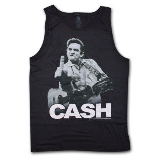 Johnny Cash Finger Tank Top Black  
