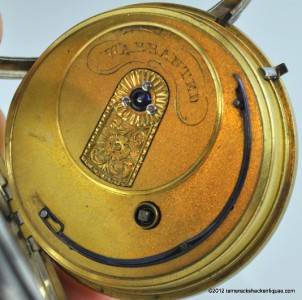 1848 Joseph Johnson Liverpool Fusee Key Wind Pocket Watch Sterling Silver Case  