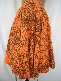 Jony Waite Circle Skirt Cotton Zebra Prt Orange Brown 2  