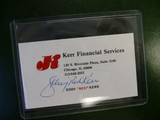 JOHNNY RED KERR signed business card autographed Basketball HOF Chicago Bulls  