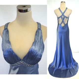 Joli $350 Steel Blue Pageant Evening Prom Gown 6  