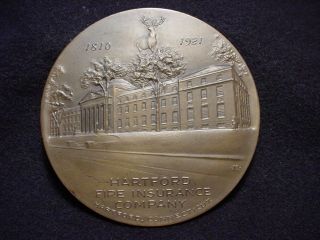 1921 Hartford Fire Insurance Company 4 inch Bronze Medal by Jonathan M Swanson  