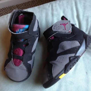 Nike Air Jordan 7 VII Black Bordeaux Sneakers Infant Toddler Shoes Size 8 Unisex  