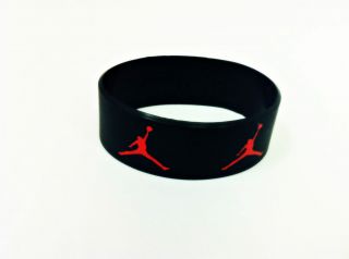 Michael Jordan Silicone Sport Wristband Bracelet Black Red  