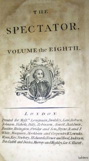 The Spectator Joseph Addison 1753 3 Volumes Leather Ships Free U S  