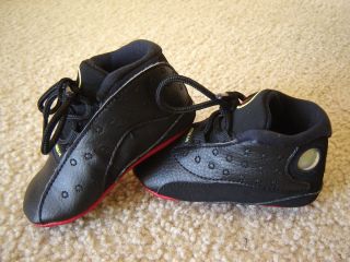 Baby Boys Jordan 13 XIII Retro Basketball Soft Crib Shoes 3c Black Varsity Red  