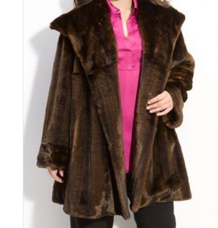 Jones New York Faux Fur Swing Women's Coat Winter Jacket Plus L XL1X 2X 3X $376  
