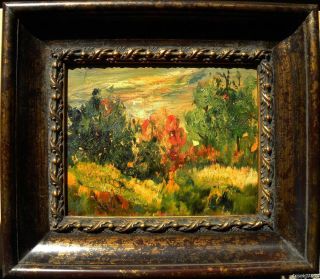 Joseph Porter Edgy Twilight Expressionist Landscape Oil Painting   
