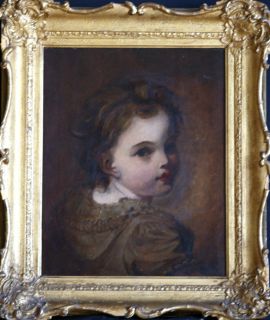 Sir Joshua Reynolds RA 1723 1792 Old Master Girl Portrait Oil Painting Antique  