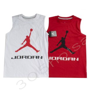 $24 Nike Jordan Boy's Youth Sleeveless White Red T Shirt Size M 10 12y  