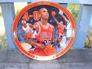 1996 MICHAEL JORDAN THE SWEEP COLLECTOR PLATE 4TH ISSUE LIMITED EDITION COA  