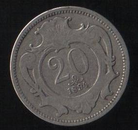 Austria 20 Heller 1894 Coin Franz Joseph I  