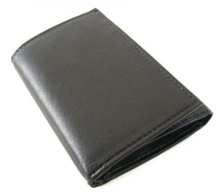 Joseph Abboud Men's Lambskin Brown Trifold Wallet  