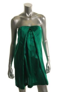 Josephine New Green Silk Strapless Keyhole Mini Cocktail Evening Dress s BHFO  