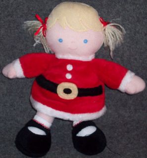 Carters Joy Santa Dress Doll Blonde Pigtails Bang Plush  