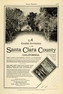 1915 Ad Santa Clara County San Jose California Tourism Chamber Commerce Travel  