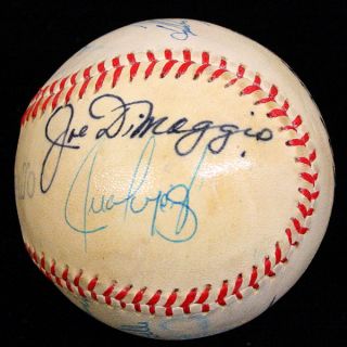Joe DiMaggio Hank Greenberg Ted Williams 6 Signed Baseball Ball PSA DNA  