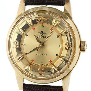Jovial Gold Color Stainless Steel Swiss Made Mechanical Hand Winding Men's Watch  