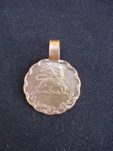 Africa Ethiopia HAILE SELASSIE lion of Judah coin pendant  