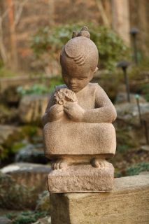24" Little Girl Sylvia Shaw Judson Garden Statue Stone  