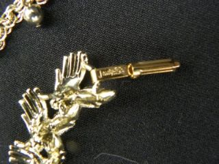 Vintage Judy Lee Gold tone White Necklace Bracelet Earrings Set  