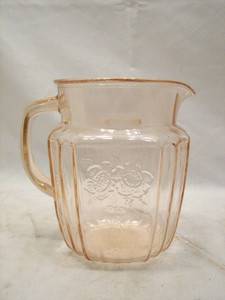 Vintage Pink Depression Glass Juice Pitcher Sunflower Hocking Mayfair Open Rose  