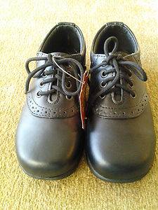 NWT Josmo Black Leather Oxfords School Uniform Shoes Boys Size 10  