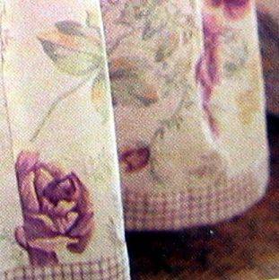 NIP Romantic Lavender Roses Cotton 4pc Queen Duvet Set  