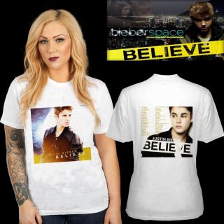 New Justin Bieber Believe Tour Dates 2012 Two Side White Shirt s M L