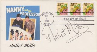 SIGNED JULIET MILLS FDC AUTOGRAPHED FIRST DAY COVER NANNY AND THE