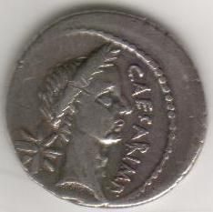 Julius Caesar Rome Portrait Silver Denarius
