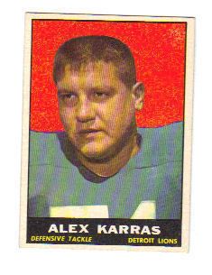 1961 Alex Karras Topps Card 35