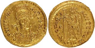 Ostrogoths Athalaric in The Name of Justinian I AV Solidus