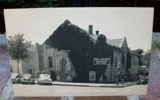 1957 Junction City Kansas Postcard Baptist Church Real Photo