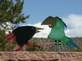Don Gidley ACME Animal Art Original Metal Cut Out Bird Sculputues Lark