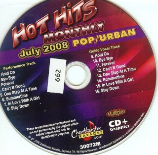 662) Karaoke CDG   Chartbuster   Pop / Urban Hits   Jul 2008
