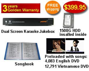 Dual Screen Karaoke Jukebox with English DVD Vietnamese DVD songs 2