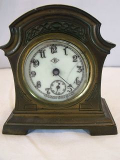 Tiny Antique Clock Waterbury Benedict Karnak Brass 2133