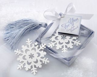 96 Kate Aspen Snowflake Winter Bookmark Wedding Favors with Tassel